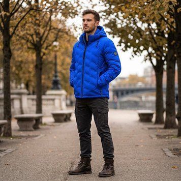 Мужская еврозима куртка BLACK VINYL C26-2870 CQ Blue 100850 фото