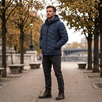 Мужская еврозима куртка BLACK VINYL C26-2870 CQ Navy 100856 фото