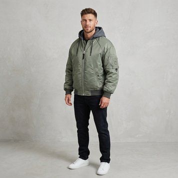 Мужская зимняя куртка BOMBER Oversize Kings Wind 6011 Olive 6011 Olive фото