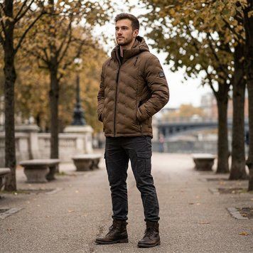 Мужская еврозима куртка BLACK VINYL C26-2870 CQ Brown 100844 фото